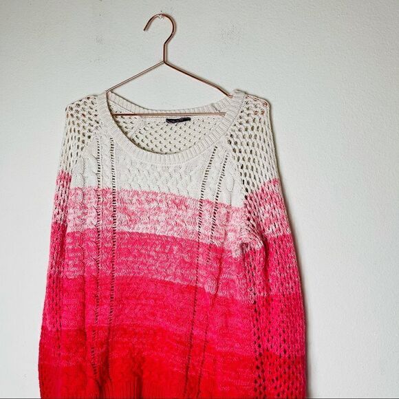 EUC ANGL Cream Boho Gradient Sweater Small - Picture 2 of 5